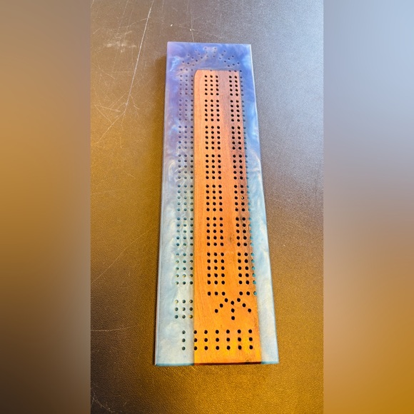 Other - Handmade Wood & Epoxy Cribbage Board w/ Metal Pegs – Artisan Game Board